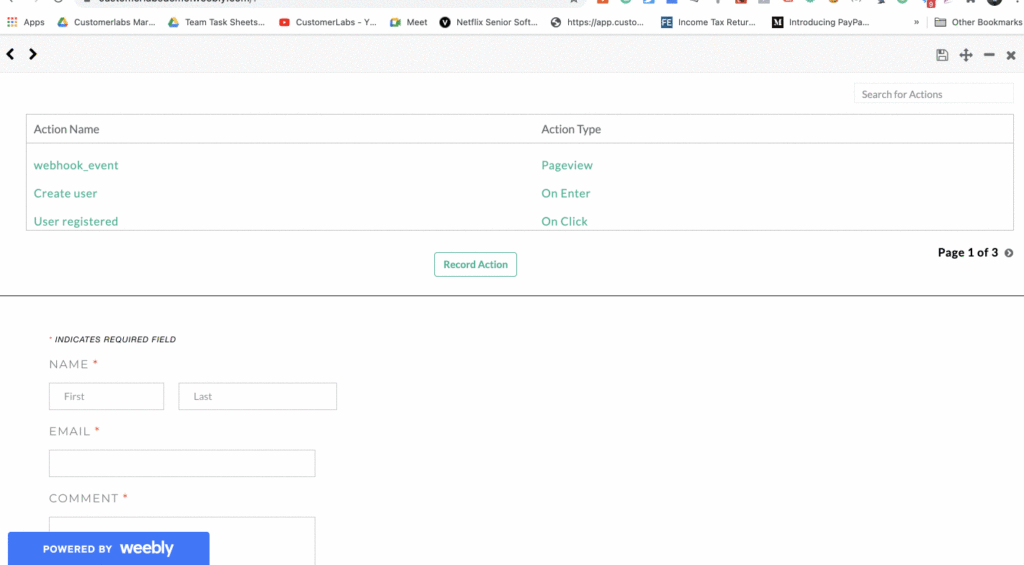 Customer Labs No code Event Tracker