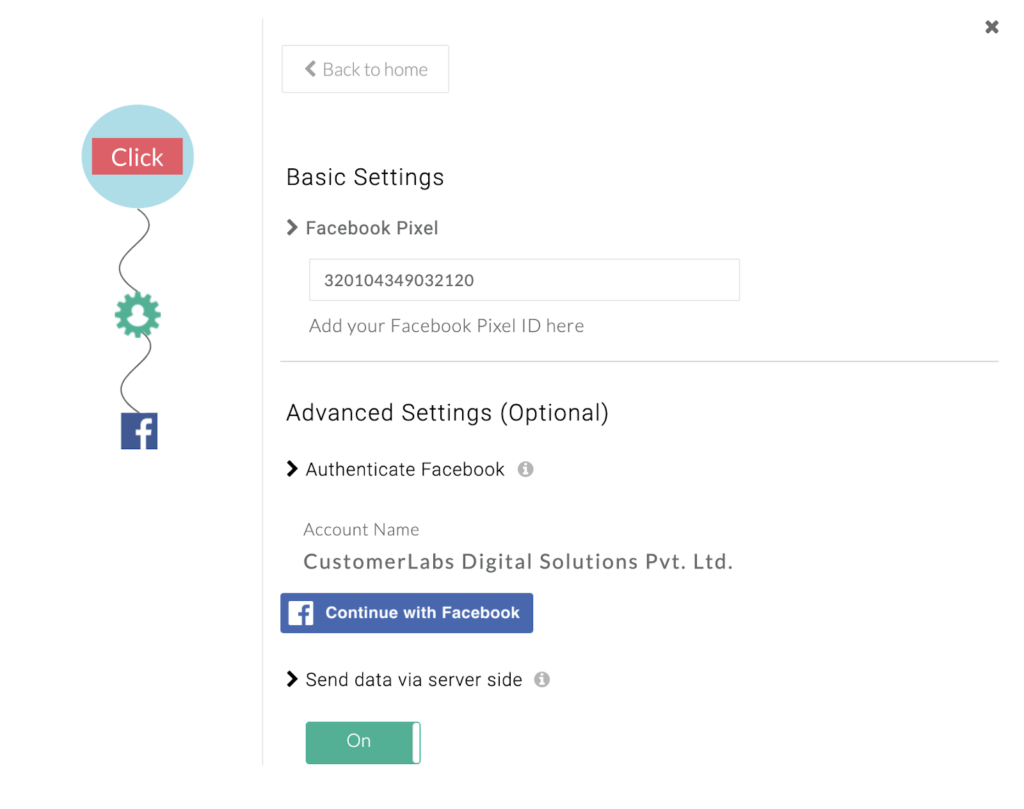 Customer Labs No code Event Tracker Authentication