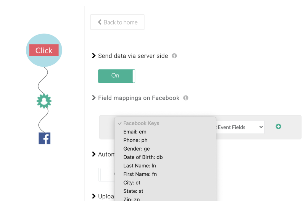 CustomerLabs - Mapping the Facebook fields to improve Event Quality