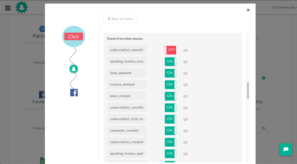 CustomerLabs toggle switch