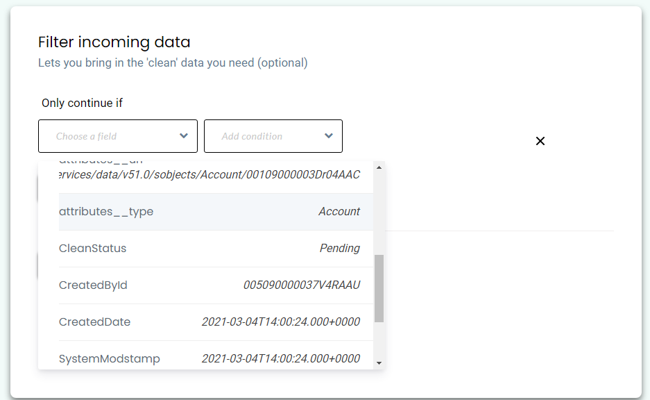 CDP-Filter incoming data