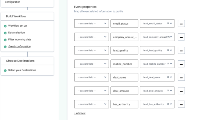 Mapping event attributes